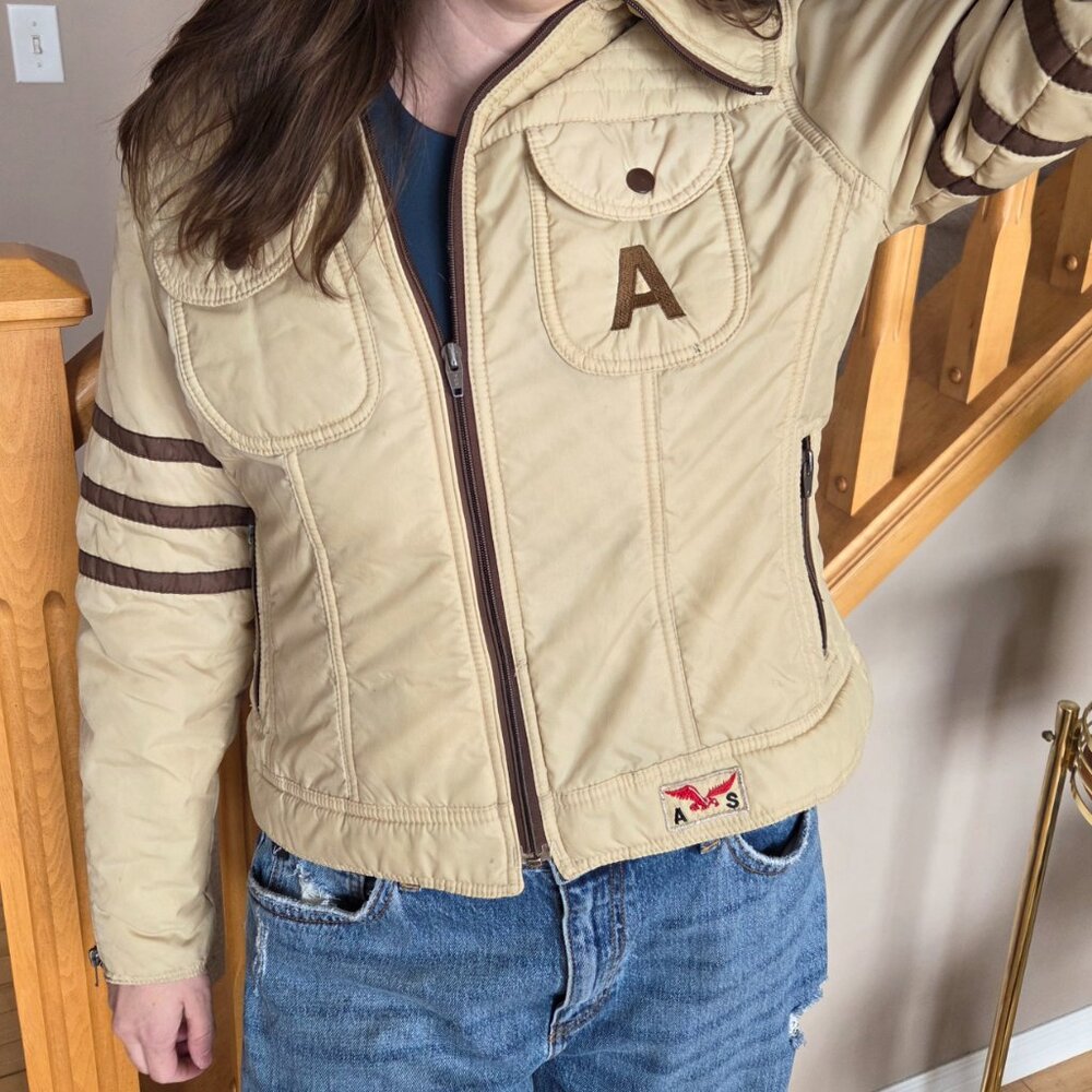 Vintage Styled by Americana 1970s-1980s beige short unisex jacket. - Picture 4 of 13